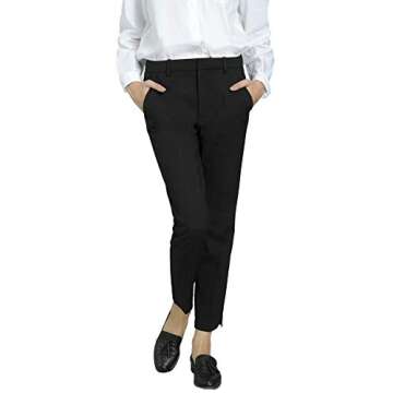 Marycrafts Women's Work Ankle Dress Pants Trousers Slacks (10, Black)