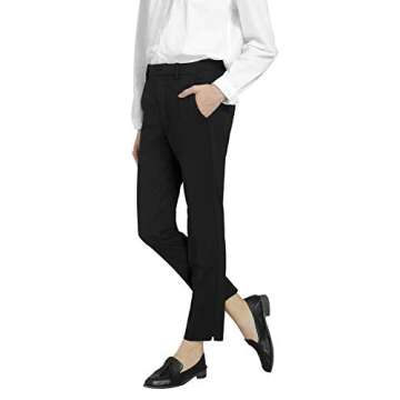 Marycrafts Women's Work Ankle Dress Pants Trousers Slacks (10, Black)