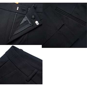 Marycrafts Women's Work Ankle Dress Pants Trousers Slacks (10, Black)