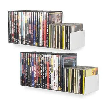 Wallniture U Shape Floating Metal Bookshelf White Set of 2