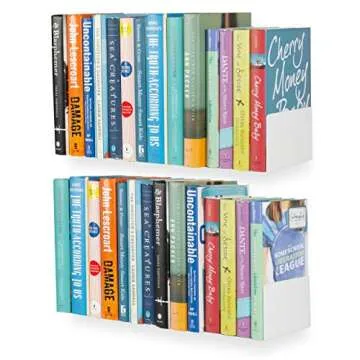 Wallniture U Shape Floating Metal Bookshelf White Set of 2