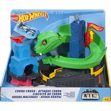 Hot Wheels Cobra Crush Play Set: Race, Stunt, Connect