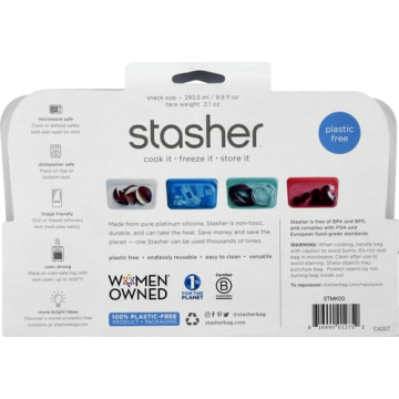 Stasher Silicone Reusable Snack Storage Bag - Eco-Friendly 12 Oz