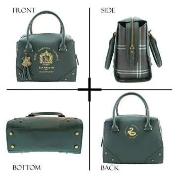 Harry Potter Purse Designer Handbag Hogwarts Houses Womens Top Handle Shoulder Satchel Bag Slytherin