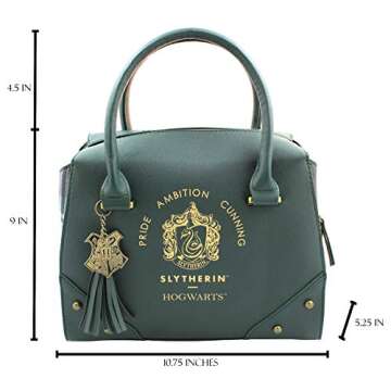 Harry Potter Purse Designer Handbag Hogwarts Houses Womens Top Handle Shoulder Satchel Bag Slytherin
