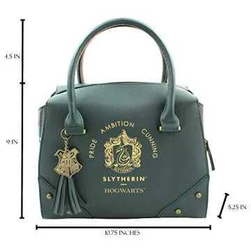 Harry Potter Purse Designer Handbag Hogwarts Houses Womens Top Handle Shoulder Satchel Bag Slytherin