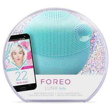 FOREO LUNA fofo Smart Facial Cleansing Brush and Skin Analyzer, Mint, Personalized Cleansing for a Unique Skincare Routine, Bluetooth & Dedicated Smartphone App