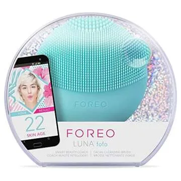 FOREO LUNA fofo Smart Facial Cleansing Brush and Skin Analyzer, Mint, Personalized Cleansing for a Unique Skincare Routine, Bluetooth & Dedicated Smartphone App