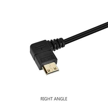UCEC Mini HDMI to HDMI Cable Coiled Right-Angle Adapter