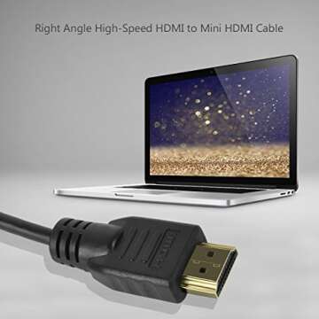 UCEC Mini HDMI to HDMI Cable Coiled Right-Angle Adapter