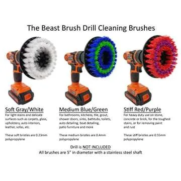 Medium 5" Drill Brush Attachment for Effortless Cleaning