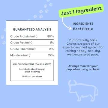 Pupford Bully Sticks for Dogs & Puppies - Natural Treats