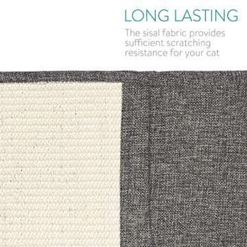 Navaris Cat Scratch Mat - Natural Sisal Furniture Protector Scratching Pad Carpet of Couch, Sofa, Chair