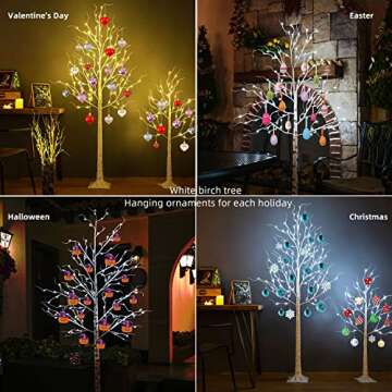 ZHOUDUIDUI Lighted Birch Tree, Birch Tree with led Lights,Artificial Twig Tree Light 9Modes Timer for Indoor Outdoor Christmas Thanksgiving Home Party Wedding Decor,Warm & Cool White