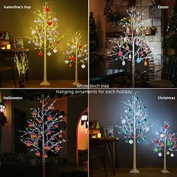 ZHOUDUIDUI Lighted Birch Tree, Birch Tree with led Lights,Artificial Twig Tree Light 9Modes Timer for Indoor Outdoor Christmas Thanksgiving Home Party Wedding Decor,Warm & Cool White