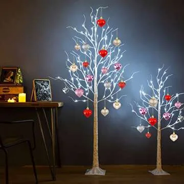 ZHOUDUIDUI Lighted Birch Tree, Birch Tree with led Lights,Artificial Twig Tree Light 9Modes Timer for Indoor Outdoor Christmas Thanksgiving Home Party Wedding Decor,Warm & Cool White