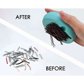 Magnetic Hair Clip and Sewing Pin Holder Cushion with 24 Bobby Pins
