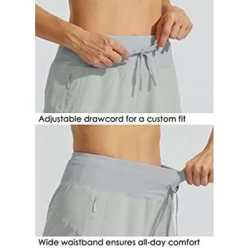 Willit Women's 5" Athletic Running Shorts Quick Dry Workout Hiking Shorts High Waisted Active Shorts Zipper Pocket Gray XL