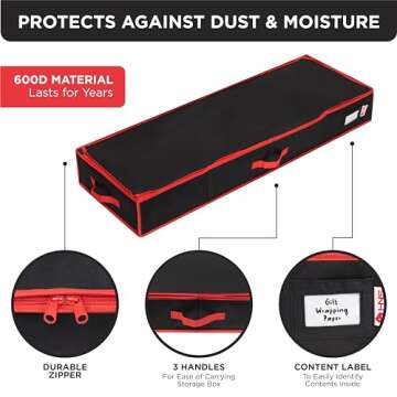 Premium Wrapping Paper Storage Container -Durable Material 600D tear-proof - Fits up to 27 Paper Rol...