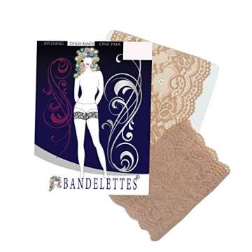 Bandelettes Original Patented Elastic Anti-Chafing Thigh Bands *Prevent Thigh Chafing* - Beige Onyx Size C