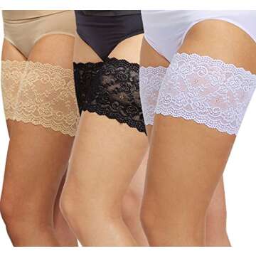 Bandelettes Original Patented Elastic Anti-Chafing Thigh Bands *Prevent Thigh Chafing* - Beige Onyx Size C