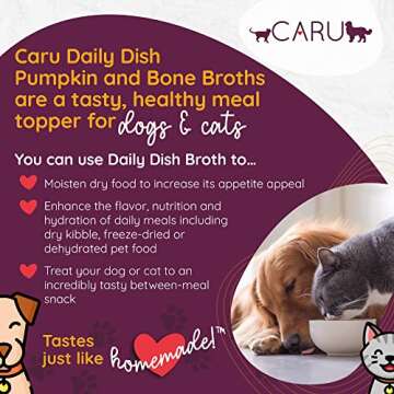 CARU - Daily Dish Pumpkin Broth Meal Topper for Dogs & Cats - Savory Pour-Over Broth - 1.1 lbs.