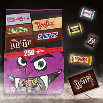 SNICKERS, M&M'S, TWIX, MILKY WAY & 3 MUSKETEERS Assorted Milk Chocolate Bulk Candy Variety Pack, 77....