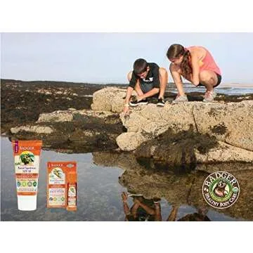 Badger - SPF 35 Clear Zinc Kids Sunscreen Stick - Tangerine & Vanilla - Broad Spectrum Water Resistant Reef Safe Sunscreen, Natural Mineral Sunscreen with Organic Ingredients .65 oz