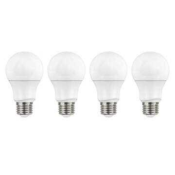 Satco 4.17 Inch 9.5W A19 LED Medium Base Replacement Lamp (Pack of 4)-3000 Color Temperature-Frosted Finish