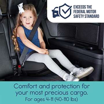 hiccapop UberBoost Inflatable Booster Car Seat | Blow up Narrow Backless Booster Car Seat for Travel...