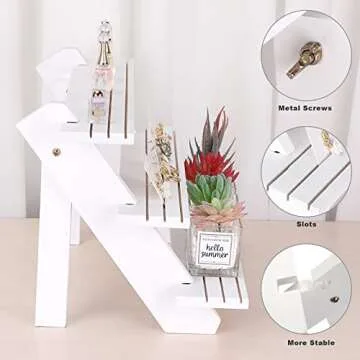 Shop ELLDOO 3-Tier Wooden Display Riser for jewelry