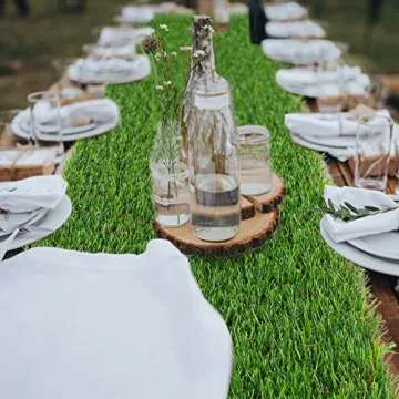 GLOBREEN Faux Grass Table Runner for Spring & Events
