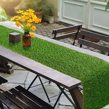 GLOBREEN Faux Grass Table Runner for Spring & Events