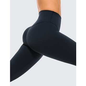 CRZ YOGA Air Feeling High Waisted Leggings for Women 25'' - Warm Thick Workout Buttery Soft Yoga Pants Lounge Twilight Blue Small