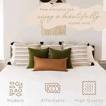 Modern Luxurious Brown Milo Design Lumbar Pillow Cover by Woven Nook