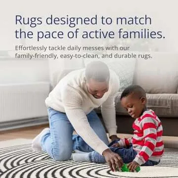 Abani Nuevo Beige Black Swirls Rug 4'x6' - Durable & Modern