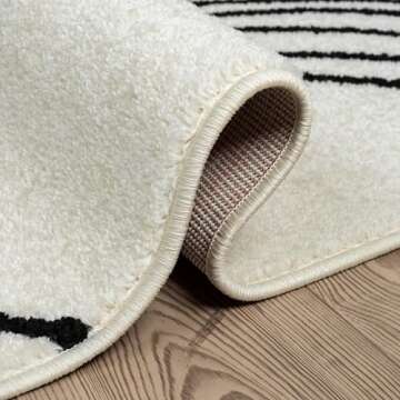 Abani Nuevo Beige Black Swirls Rug 4'x6' - Durable & Modern