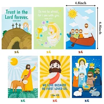 GROBRO7 24Pcs Christian Coloring Books for Kids