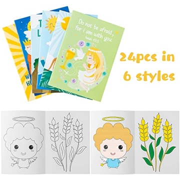 GROBRO7 24Pcs Christian Coloring Books for Kids