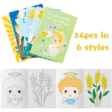 GROBRO7 24Pcs Christian Coloring Books for Kids