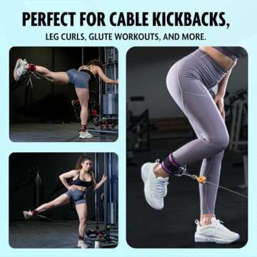 DMoose Fitness Ankle Straps for Cable Machines - One Size Fit with Premium Padding, Glute Kickback A...