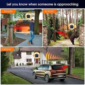 Solar Driveway Alarm Wireless Sensor System & Driveway Sensor Alert System Weatherproof Security Outdoor Motion Sensor & Detector