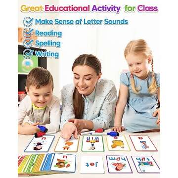 Gojmzo CVC Word Writing & Spelling Flash Cards, Preschool Learning Toddler Activities, Kindergarten ...