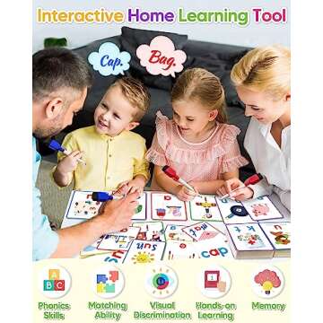 Gojmzo CVC Word Writing & Spelling Flash Cards, Preschool Learning Toddler Activities, Kindergarten Homeschool Supplies, Sight Words Reading Game, Montessori Educational Toys for 3 4 5 6 Year Old Kids