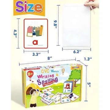 Gojmzo CVC Word Writing & Spelling Flash Cards, Preschool Learning Toddler Activities, Kindergarten Homeschool Supplies, Sight Words Reading Game, Montessori Educational Toys for 3 4 5 6 Year Old Kids