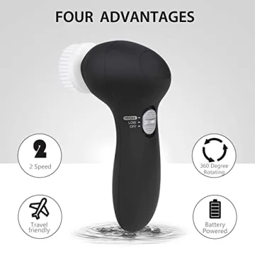 Electric Facial Cleansing Scrubber with 6 Brush Heads