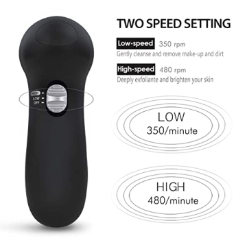 Electric Facial Cleansing Scrubber with 6 Brush Heads