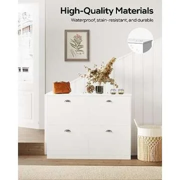 MIRROTOWEL Shoe Cabinet,Hidden Slim Narrow Shoe Rack Cabinet with 4 Drawers for Entryway, Foyer,Hallway,Bedroom,White