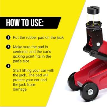 Mission Automotive 2-Pack of Rubber Jack Pads (Slotted Pucks) - Universal, Standard-Size Adapter - Frame Rail Protector Puck/Pad Keeps Pinch Weld, Paint and Metal Safe