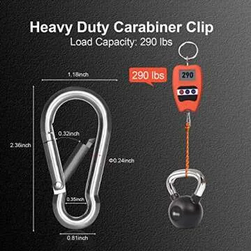 Small Carabiner Clip Hooks, 10pcs 2.36 inch Carabiners Heavy Duty, 304 Stainless Steel Spring Snap Hook Fits Camping Hiking, Metal Clips for Rope Chain Keys Rings